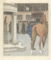 The Bay Horse, Tattersalls, 1921 (kridt og kridt på papir)